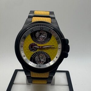 Ed Hardy Black and Yellow Lion Watch